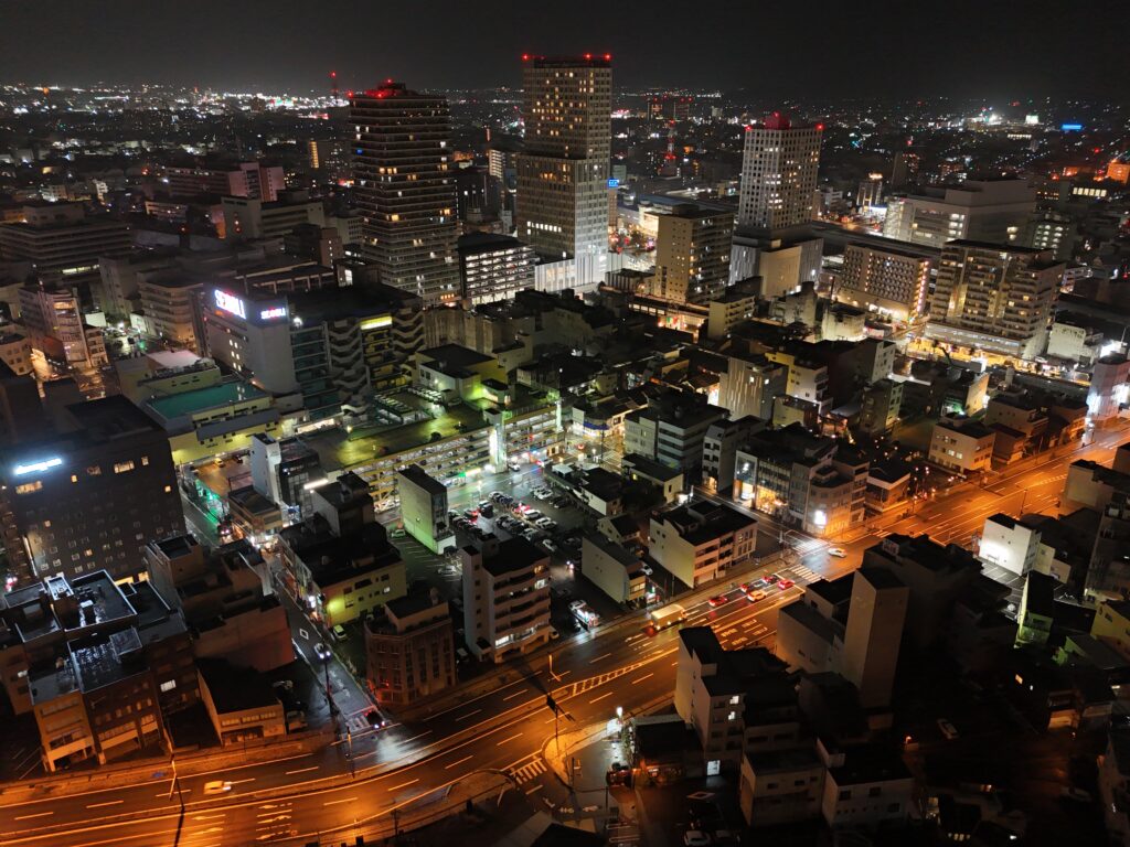 福井市中心部の夜景
