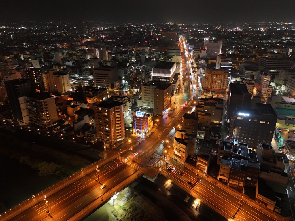 福井市中心部の夜景